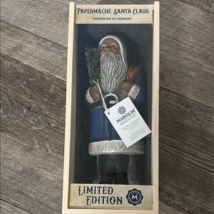 Marolin Blue and White Papermâché Santa Claus limited edition 13” tall